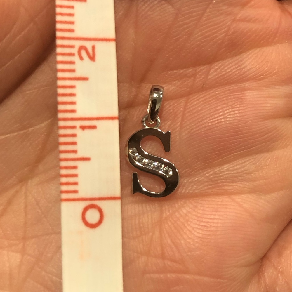 Little Solid 14k gold S pendant. Stamped with 14k.
